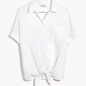 Madewell Tie-Front Short Sleeve Button Down